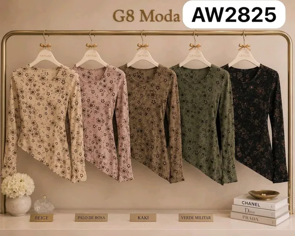 Blusa manga larga estampada