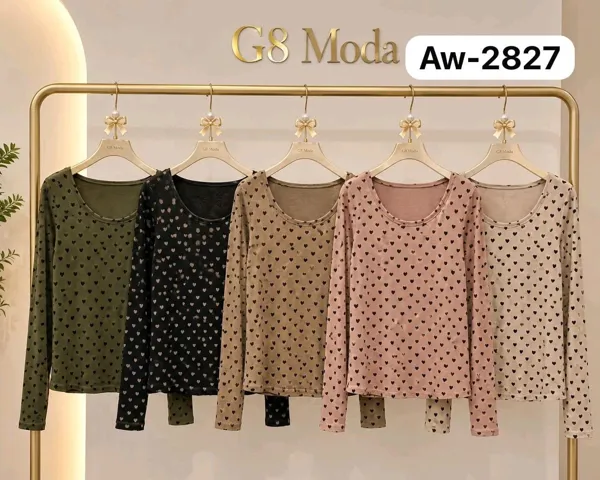 Blusa manga larga estampado corazones