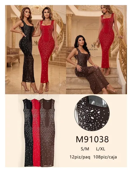 Vestido largo con pedrería
