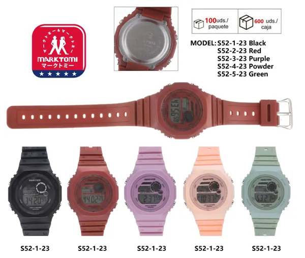 Reloj digital deportivo con correa de silicona, resistente al agua, varios colores