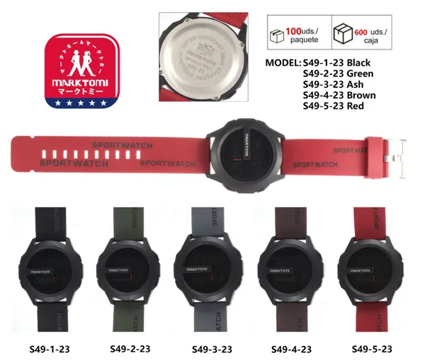 Reloj digital deportivo sportwatch con correa de silicona, resistente al agua