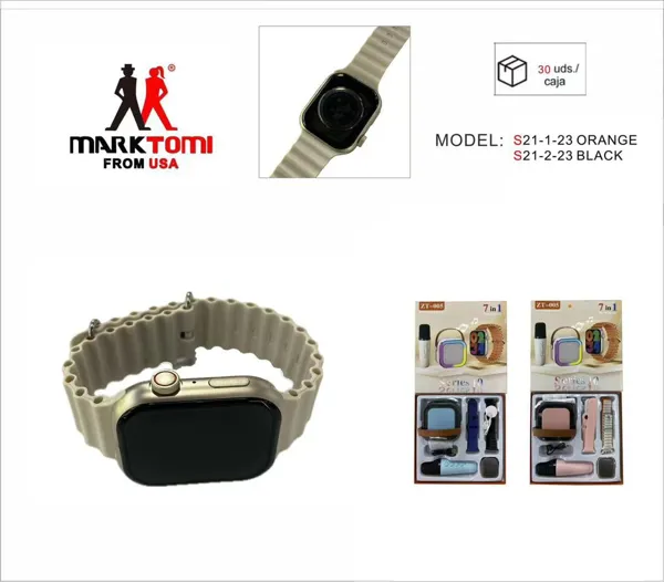 Reloj inteligente Ultra con pantalla táctil, kit con micrófono y correas intercambiables