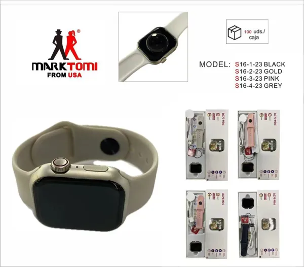 Reloj inteligente con pantalla táctil y correa de silicona