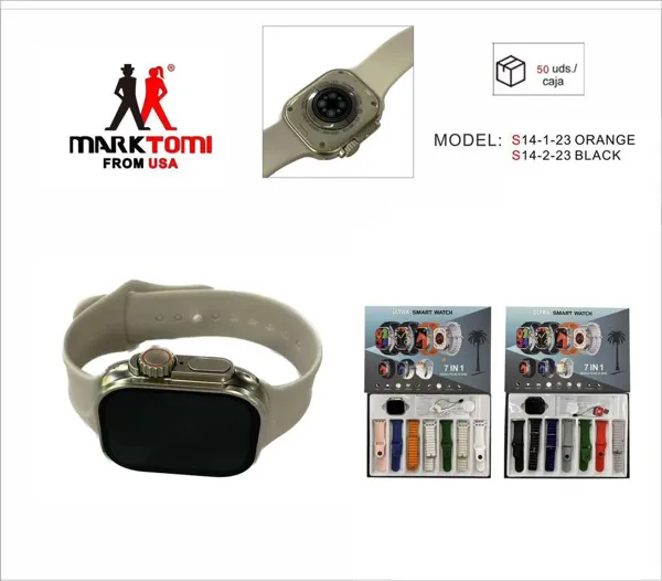 Reloj inteligente Ultra con pantalla táctil, kit 7 en 1 con correas intercambiables