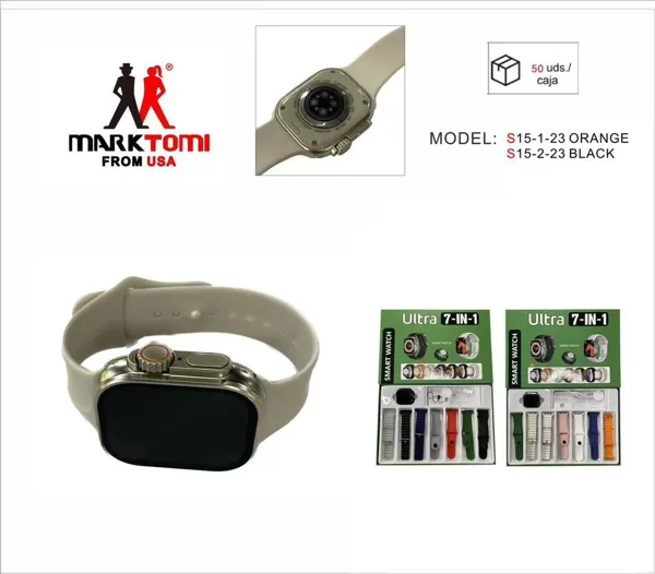 Reloj inteligente Ultra con pantalla táctil, kit 7 en 1 con correas intercambiables