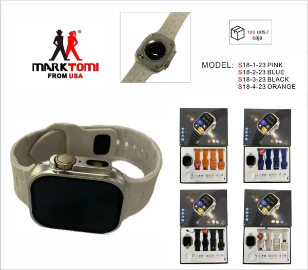 Reloj inteligente Ultra con pantalla táctil y correa de silicona tipo ocean