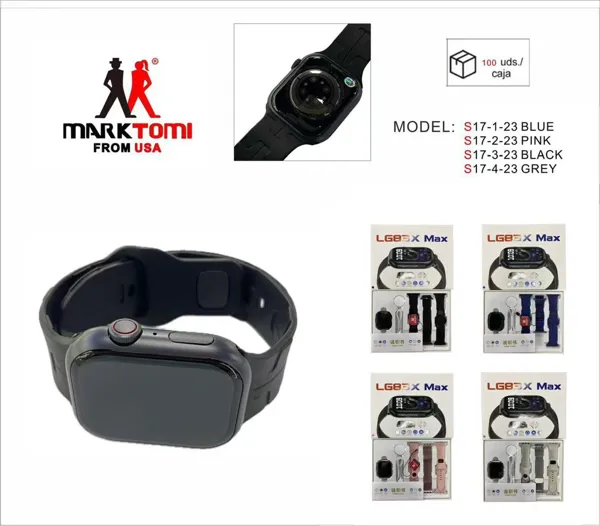 Reloj inteligente Max con pantalla táctil y correa de silicona