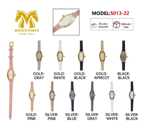 Reloj análogo de moda para dama, correa de piel, caja tonel