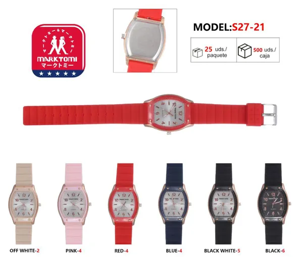 Reloj análogo de moda para dama, correa de silicona, caja tonel