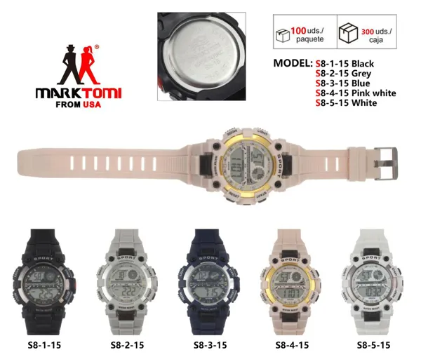 Reloj digital deportivo para dama con correa de silicona, luz LED, resistente al agua, disponible en varios colores