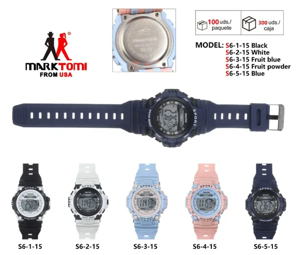 Reloj digital deportivo para dama con correa de silicona, luz LED, resistente al agua, disponible en varios colores
