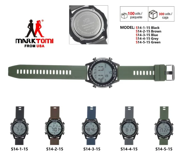 Reloj digital deportivo para dama con correa de silicona, carátula grande, resistente al agua, disponible en varios colores