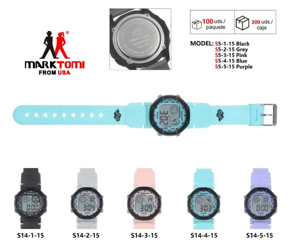 Reloj digital deportivo para dama con correa de silicona, luz LED, resistente al agua, disponible en varios colores