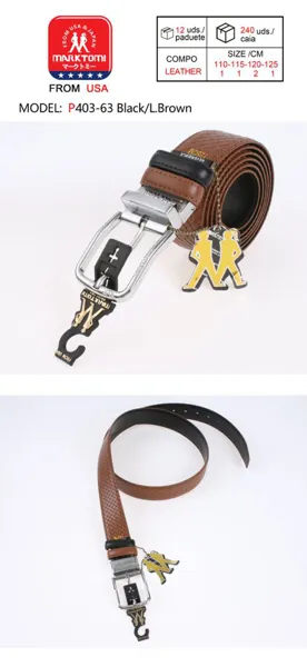 Cinturón de piel reversible para caballero grabado tejido, hebilla de pin redondeada plateada, color negro/marrón claro