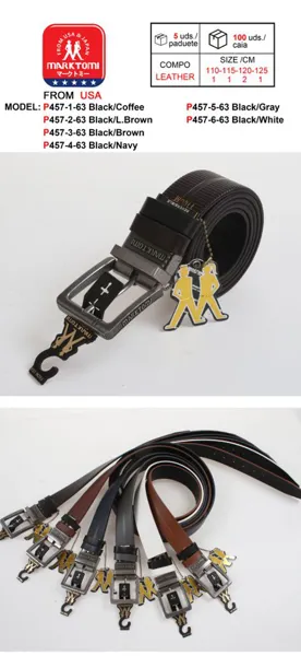 Cinturón reversible de piel para caballero con hebilla de pin gris grafito, color negro y café