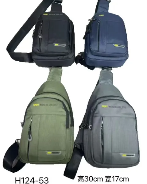 Bolso de pecho deportivo para caballero de nylon, colores surtidos