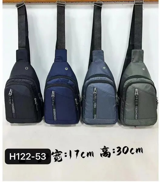 Bolso de pecho cruzado para caballero de nylon, colores surtidos