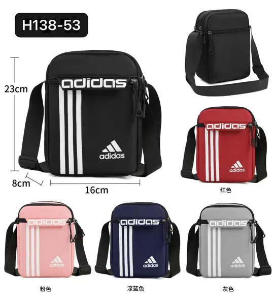 Bolso cruzado vertical para caballero de nylon con correa ajustable, colores surtidos