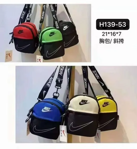 Bolso cruzado cuadrado pequeño para caballero de nylon, colores surtidos
