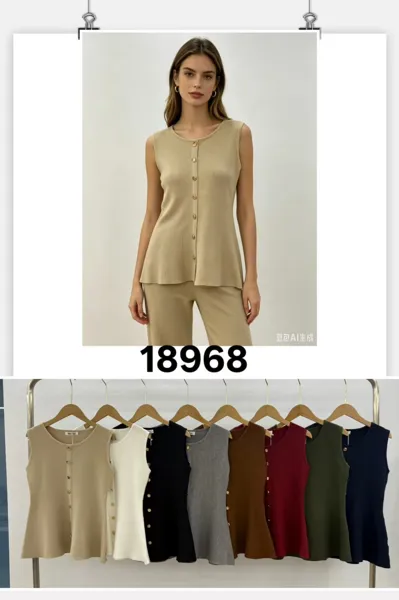 Blusa sin mangas con botones