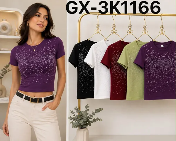 Playera con pedrería