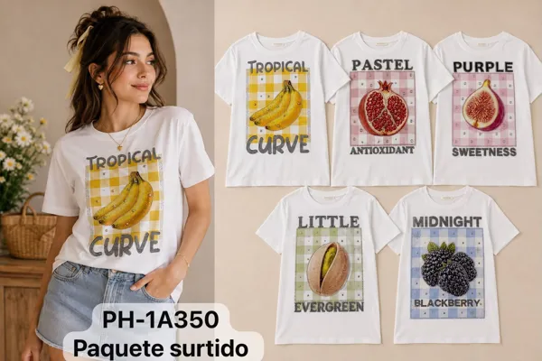 Playera con estampado de frutas
