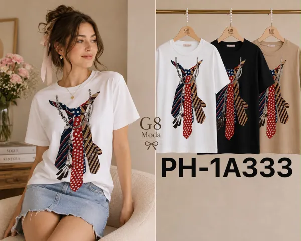 Playera con estampado de corbatas