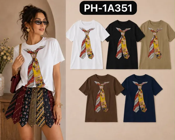 Playera estampada de corbata