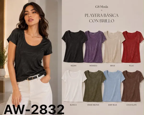 Playera básica con brillo
