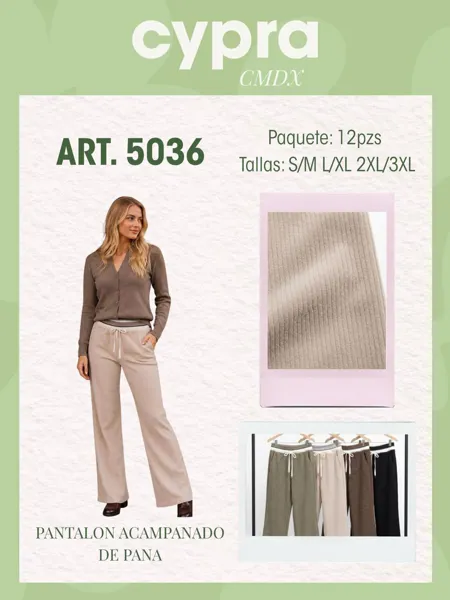 Pantalón acampanado de pana