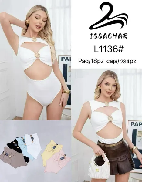 Body con aberturas y detalle central