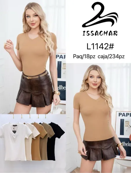 Blusa básica de cuello en V