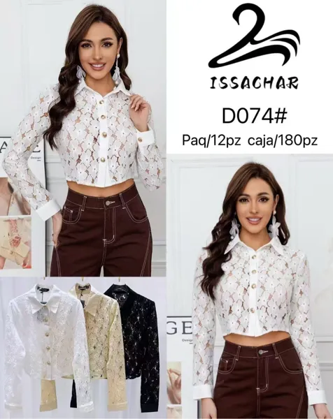 Blusa crop top de encaje