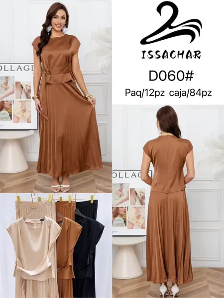 Vestido largo con cinturón