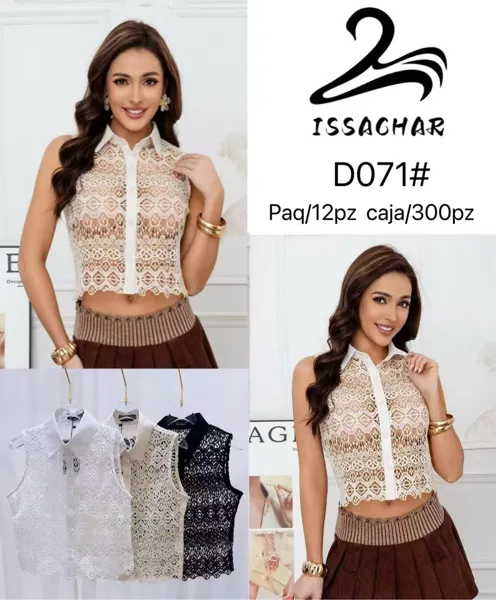 Blusa crop top de encaje