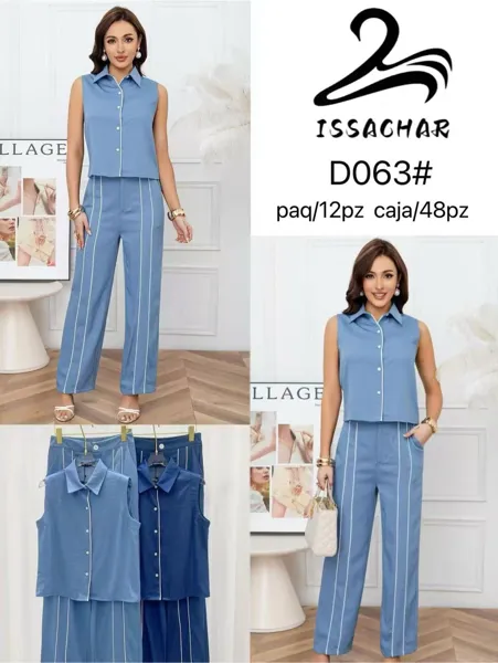 Conjunto de blusa sin mangas y pantalón