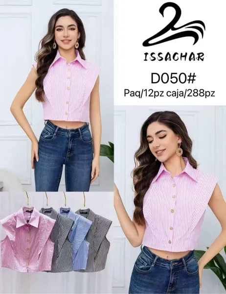 Blusa crop top de botones