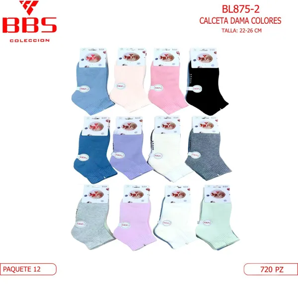 Calceta deportiva de colores para dama