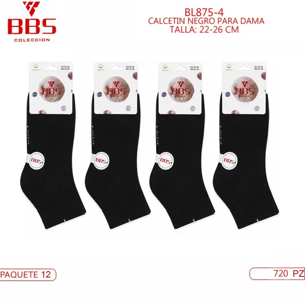 Calcetín deportivo negro para dama