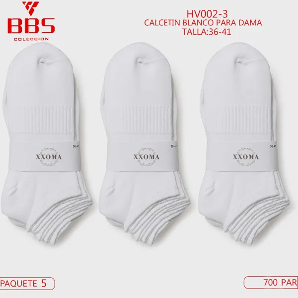 Calcetín deportivo blanco para dama