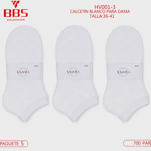 Calcetín blanco para dama