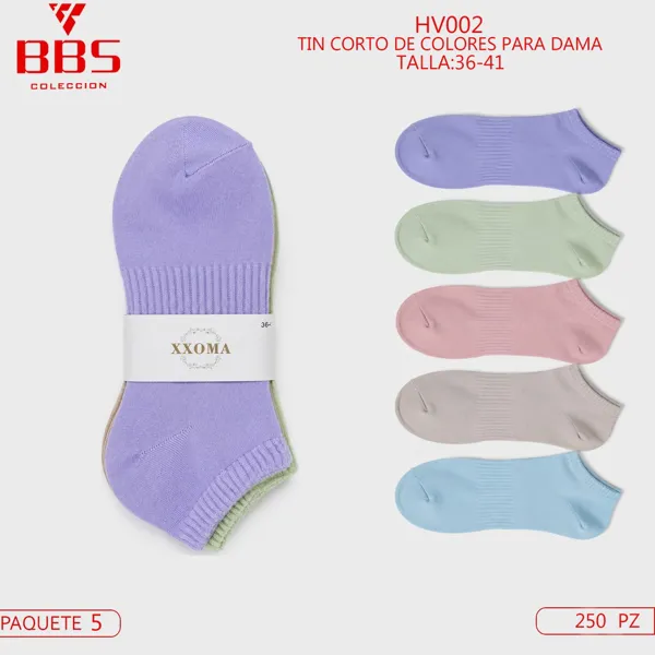Calcetín tobillero de colores pastel para dama