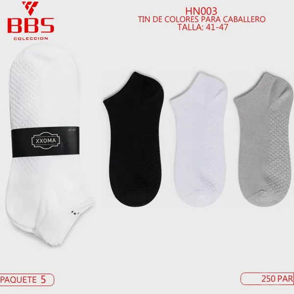 Calcetín tobillero de colores con textura para caballero