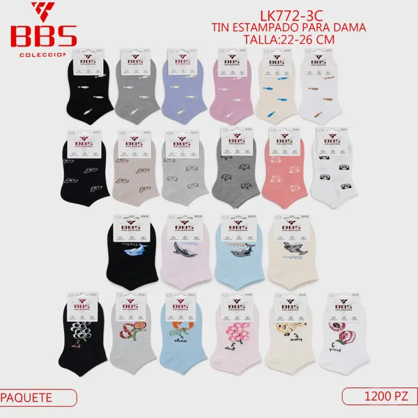 Calcetín tobillero estampado para dama
