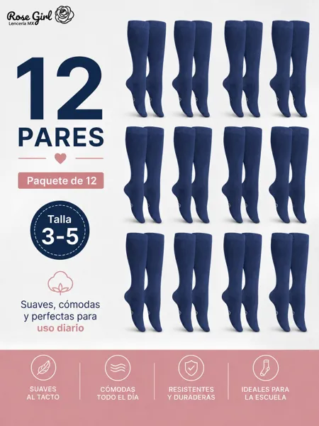 Calcetas escolares azul marino chicas