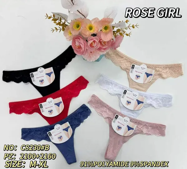 Tanga de encaje para mujer