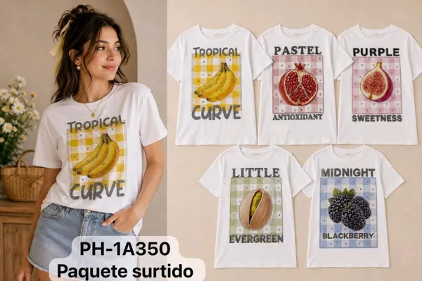 Playera estampada de frutas