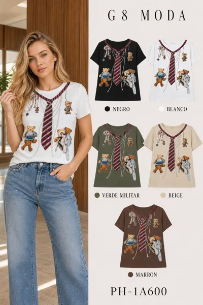 Playera con estampado de ositos