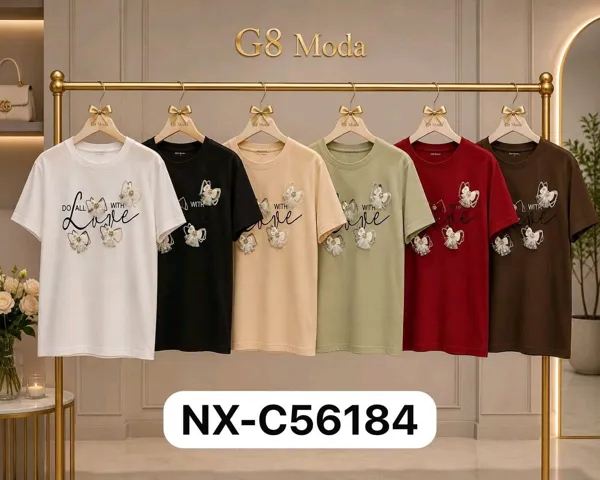 Playera con apliques de moños