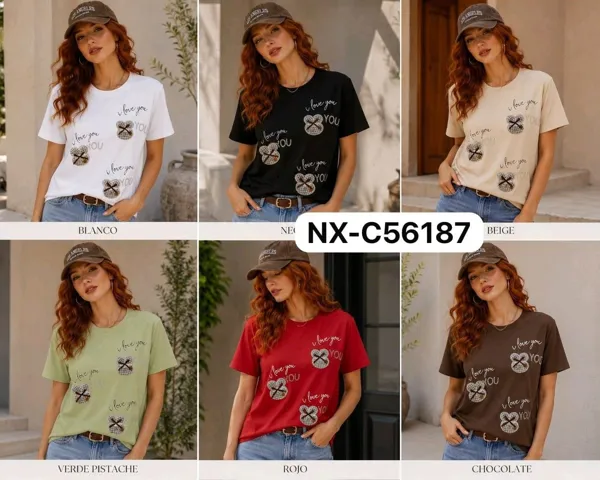 Playera con estampado I Love You